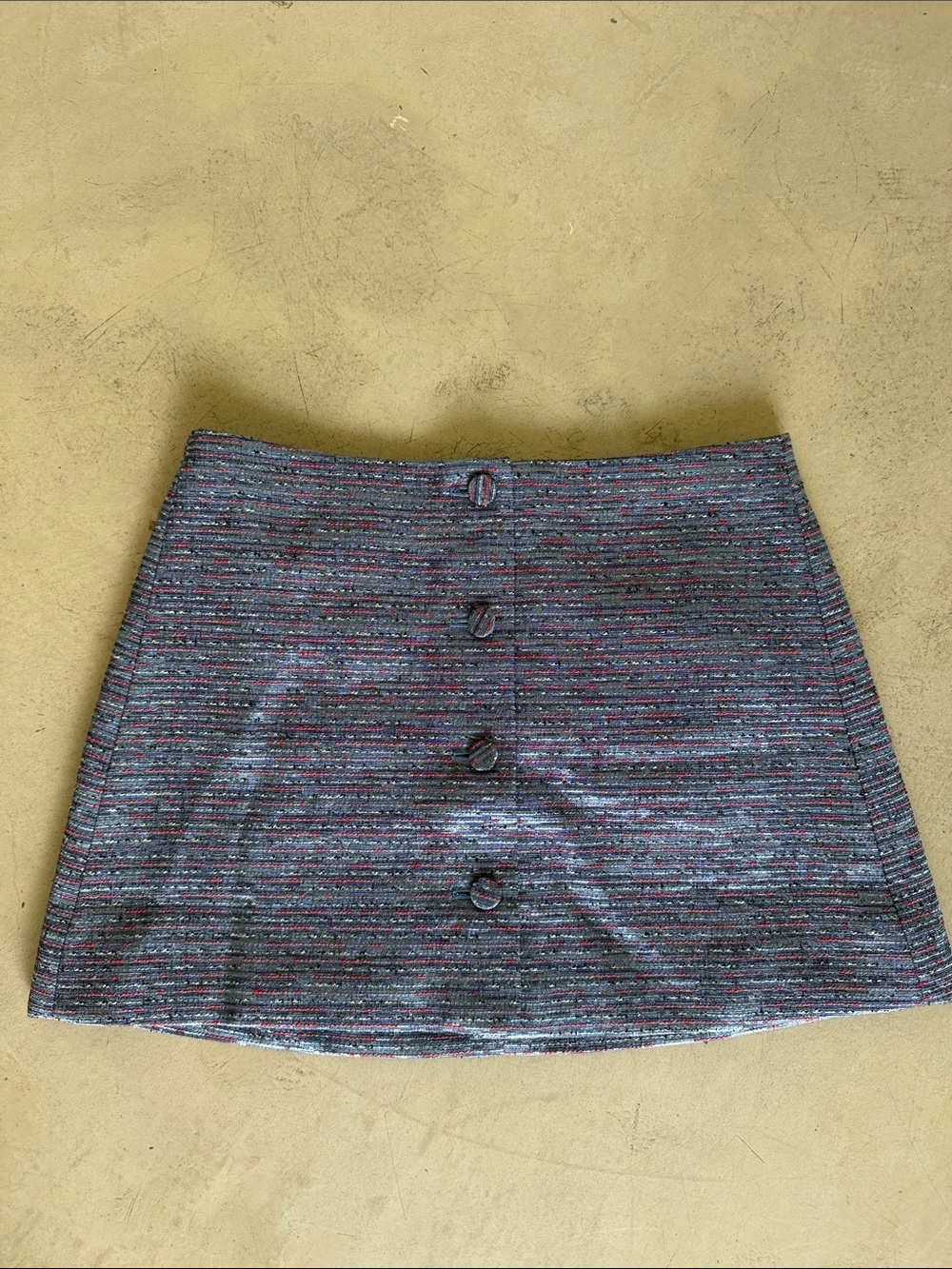 J. Crew Multicolor Striped Button-Front Mini Skirt